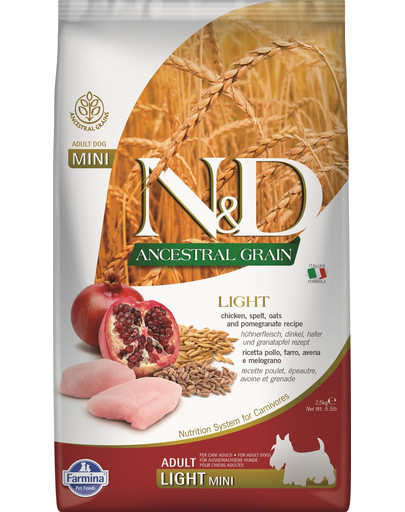 N&D Low Grain Dog Light Mini Chicken & Pomegranate 2,5kg