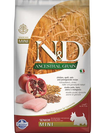 N&D Low Grain Senior Mini Chicken & Pomegranate 2,5 kg