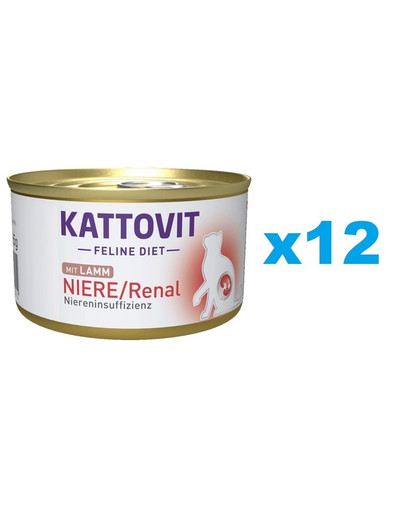 KATTOVIT Feline Diet Niere/Renal Jehněčí 12 x 85 g