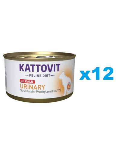 Levně KATTOVIT Feline Diet Urinary Telecí 12 x 85 g