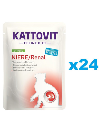 KATTOVIT Feline Diet Niere/Renal Krůtí 24 x 85 g