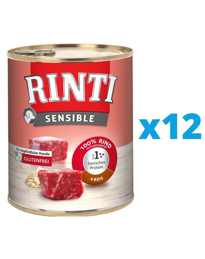 RINTI Sensible hovězí & rýže 12 x 800 g