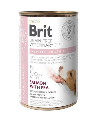 BRIT Veterinary Diet Hypoallergenic Salmon&Pea krmivo pro psy s alergií 6x400g