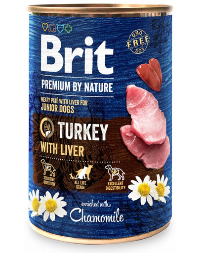 BRIT Premium by Nature Turkey with Liver 36 x 400g konzervy pro štěňata