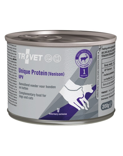 TROVET Unique Protein Venison UPV pro psy i kočky 6x200 g