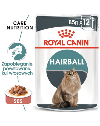 ROYAL CANIN Hairball Care Gravy 24 x 85g kapsička pro kočky ve šťávě pro správné vylučování smotků ve šťávě