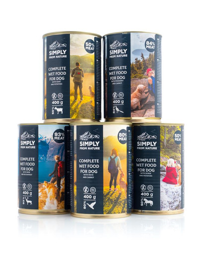 SIMPLY FROM NATURE Konzervy pro psy mix 5 příchutí 5 x 400g
