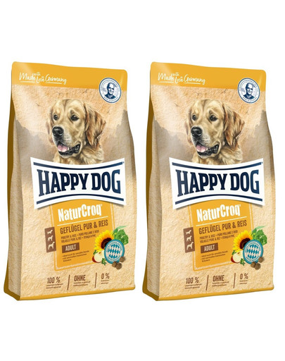 HAPPY DOG NaturCroq Geflügel Pur & Reis 2 x 4kg