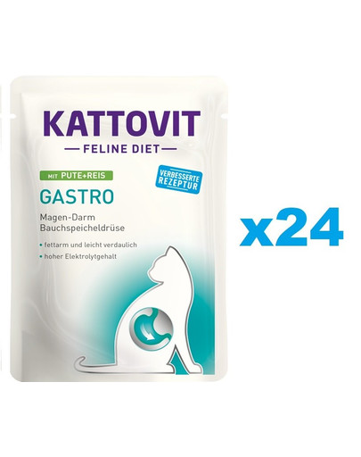 KATTOVIT Feline Diet Gastro krutí s rýží 24 x 85 g