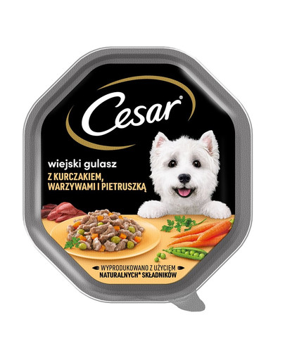 CESAR 150 g kompletní vlhké krmivo pro dospělé psy s kuřecím masem, zeleninou a petrželovou omáčkou