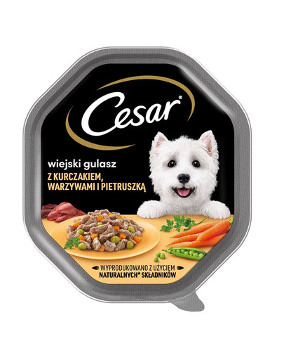 CESAR sada 14x150 g paštiky pro dospělé psy v omáčce s kuřecím masem, zeleninou a petrželkou