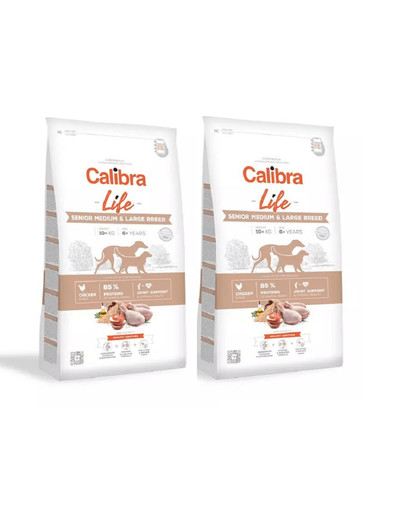 CALIBRA Dog Life Senior Medium&Large Chicken 2 x 12 kg