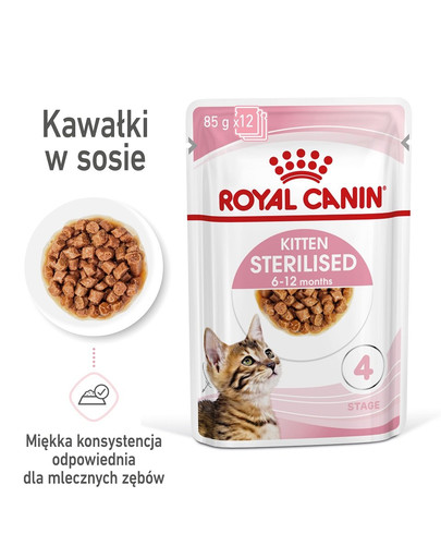 ROYAL CANIN Kitten Sterilised In Gravy 24 x 85g kapsička pro kastrované koťata