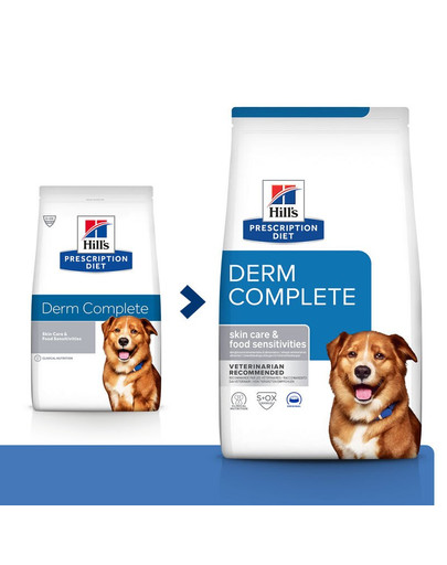 HILL'S Prescription Diet Canine Derm Complete 12 kg krmivo pro posílení kůže psů