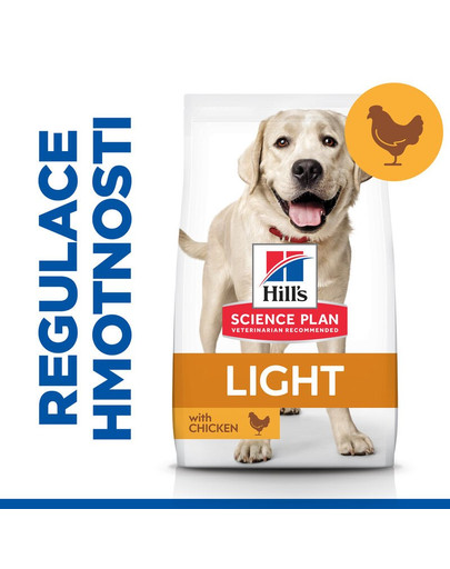 HILL'S Science Plan Canine Adult Light Large breed Chicken 18 kg krmivo pro psy velkých plemen kuře