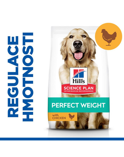 HILL'S Science Plan Perfect Weight krmivo pro dospělé psy velkých plemen s kuřetem 12 kg