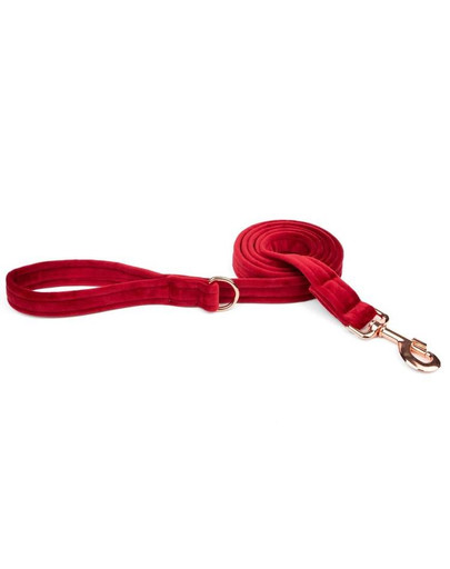 ESME FOR DOG Velurové třešňové vodítko pro psy 150cm/2cm
