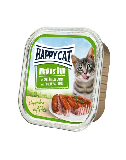 HAPPY CAT Duo set, Kuřecí a Jehněčí 100 g