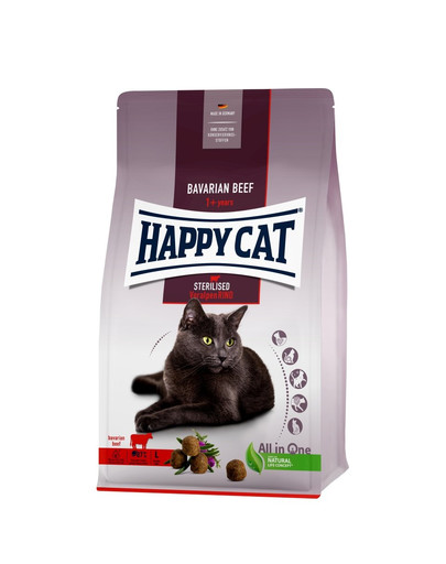 HAPPY CAT Sterilised Voralpen-Rind 10 kg pro kastrované kočky