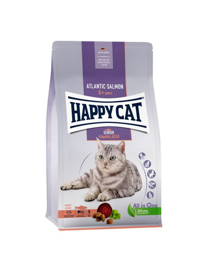 HAPPY CAT Senior Atlantský losos 4 kg granule pro starší kočky