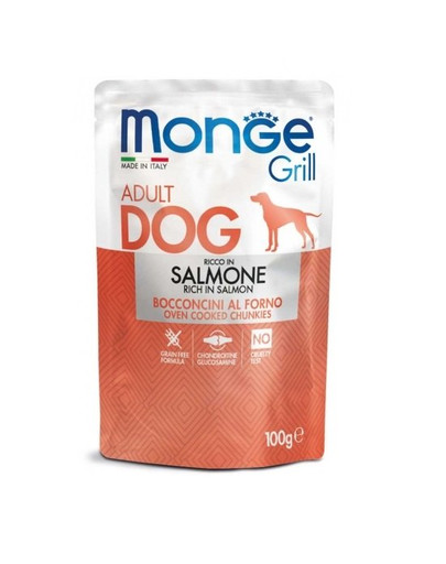 MONGE Dog Grill kapsička s lososem 100g
