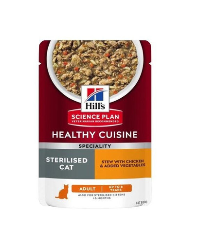 HILL'S Science Plan Adult Feline Healthy Cuisine Stew with chicken 12x80g