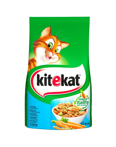 KITEKAT Suché krmivo pro dospělé kočky Bílá ryba 1,8 kg