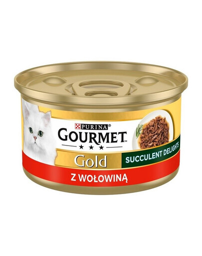 GOURMET Gold Adult Succulent Delights s hovězím masem 85g