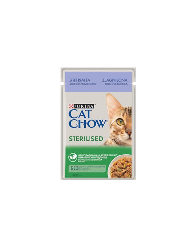 CAT CHOW Sterilised Jehněčí maso a zelené fazolky 85 g