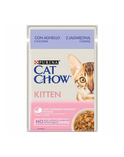 CAT CHOW Kitten Jehněčí a cuketa v omáčce 85 g