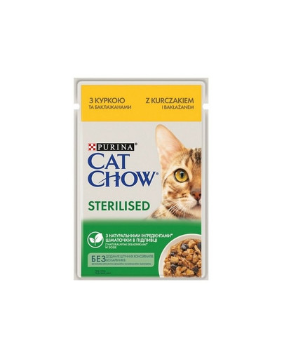 CAT CHOW Sterilised Kuře a lilek v omáčce 85 g