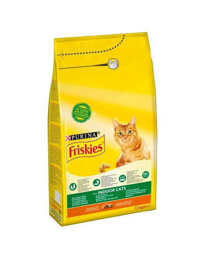 FRISKIES Indoor Krmivo pro kočky s kuřecím masem a zeleninou 1,5 kg
