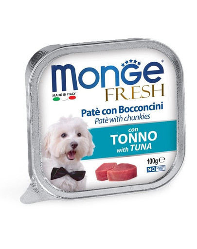 MONGE Dog Fresh Paštika & kousky s tuňákem 100g