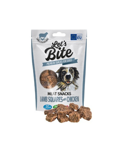 BRIT Let’s Bite Meat Snacks squares 80g čtverce s jehněčím a kuřecím masem