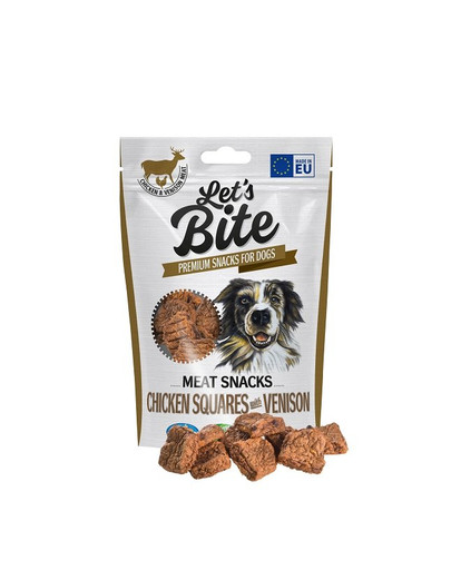 BRIT Let’s Bite Meat Snacks squares 80g kuřecí a zvěřinové čtverce
