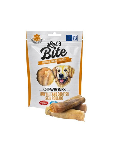BRIT Let’s Bite Chewbones raw hide&cod 135g syrové kůže z tresky