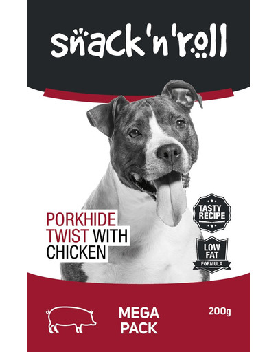 SNACK & ROLL Porkhide Twist with Chicken 200g Porkhide twist s kuřetem