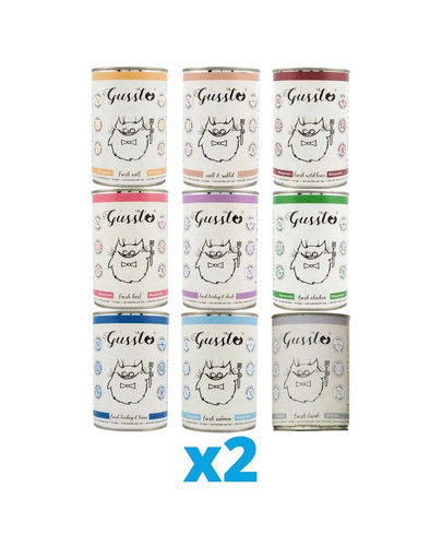 GUSSTO Cat mix příchutí 18x400 g