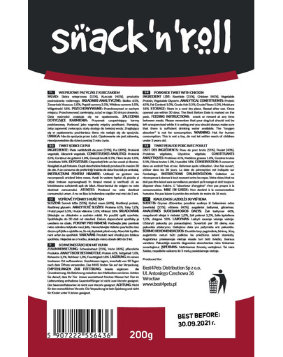 SNACK & ROLL Porkhide Twist with Chicken 200g Porkhide twist s kuřetem