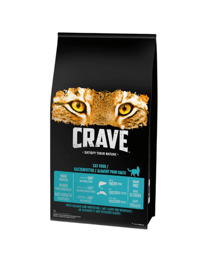 CRAVE Suché krmivo s lososem a bílou rybou 7kg pro dospělé kočky