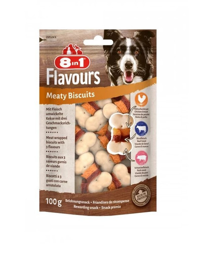 8IN1 Flavours Meaty Biscuits 100 g