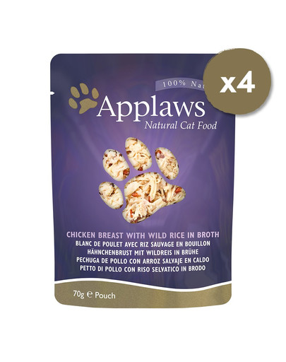 APPLAWS Cat Pouch 12 x 70 g mokré krmivo pro kočky s kuřecím masem a dýní