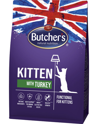 BUTCHER'S Functional Cat Dry Kitten s krůtou 800 g