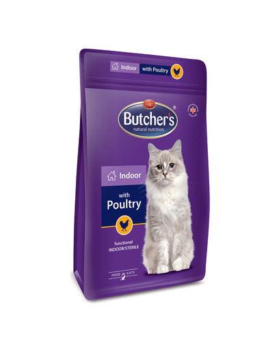 BUTCHER'S Functional Cat Dry Indoor s drůbežím 800 g