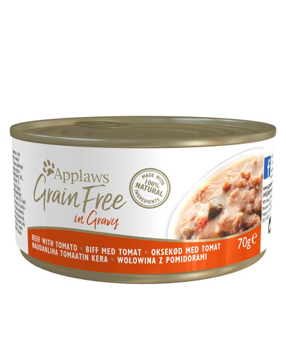APPLAWS Cat Tin Grain Free Beef with Tomato in Gravy 72x70g