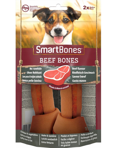 SmartBones Beef Bones M 2 ks kosti pro psy středních plemen