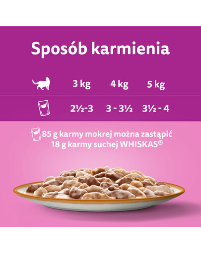 WHISKAS Adult 85g sáček vlhkého krmiva pro kočky s jehněčí a krůtí omáčkou pro dospělé kočky