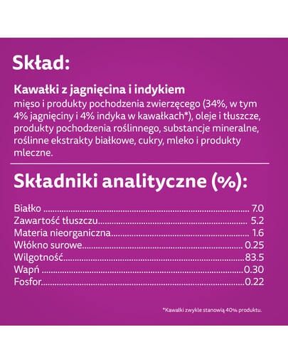 WHISKAS Adult 85g sáček vlhkého krmiva pro kočky s jehněčí a krůtí omáčkou pro dospělé kočky