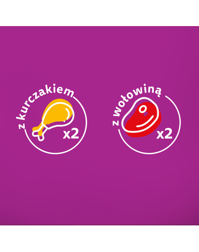 WHISKAS Junior Classic Meals Kuřecí a hovězí maso v omáčce 4x85g