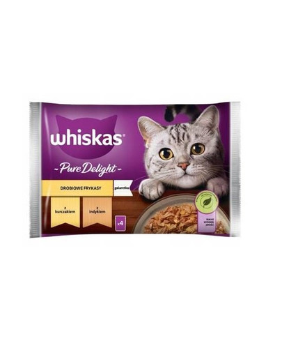 WHISKAS Pure Delight Drůbeží lívance s kuřecím a krůtím masem 4x85g